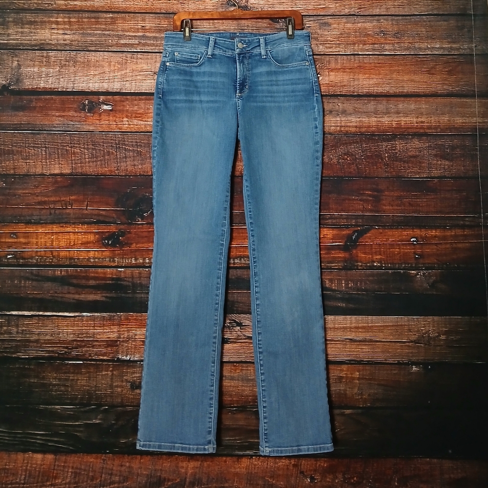NYDJ Jeans 8 Marilyn Straight Mid Rise Blue Denim Stretch - Picture 2 of 9